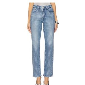 Good American Rhinestone Straight Leg Jeans